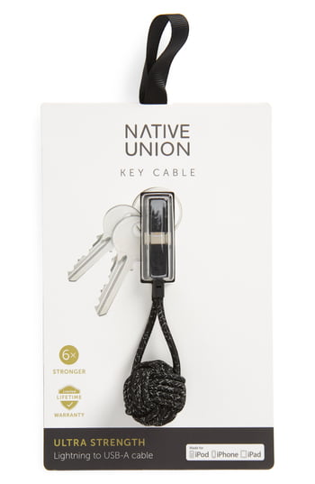 Native Union Lightning To Usb Key Cable, Size One Size - Black Stainless steel