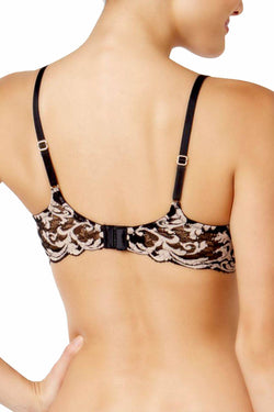 Natori Black/Light-Cafe Envious Stretch-Lace Plunge Bra thumbnail 4