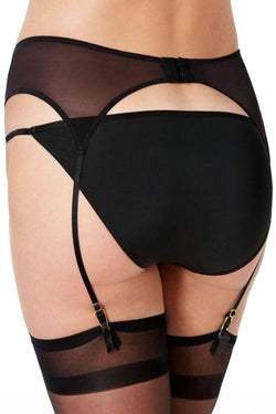 Natori Black Sheer Embroidered Garter Belt thumbnail 4