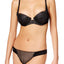 Natori Black Shine Imperial Contour Embroidered Underwire Demi Bra