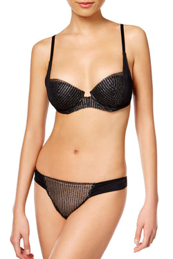 Natori Black Shine Imperial Contour Embroidered Underwire Demi Bra thumbnail 4