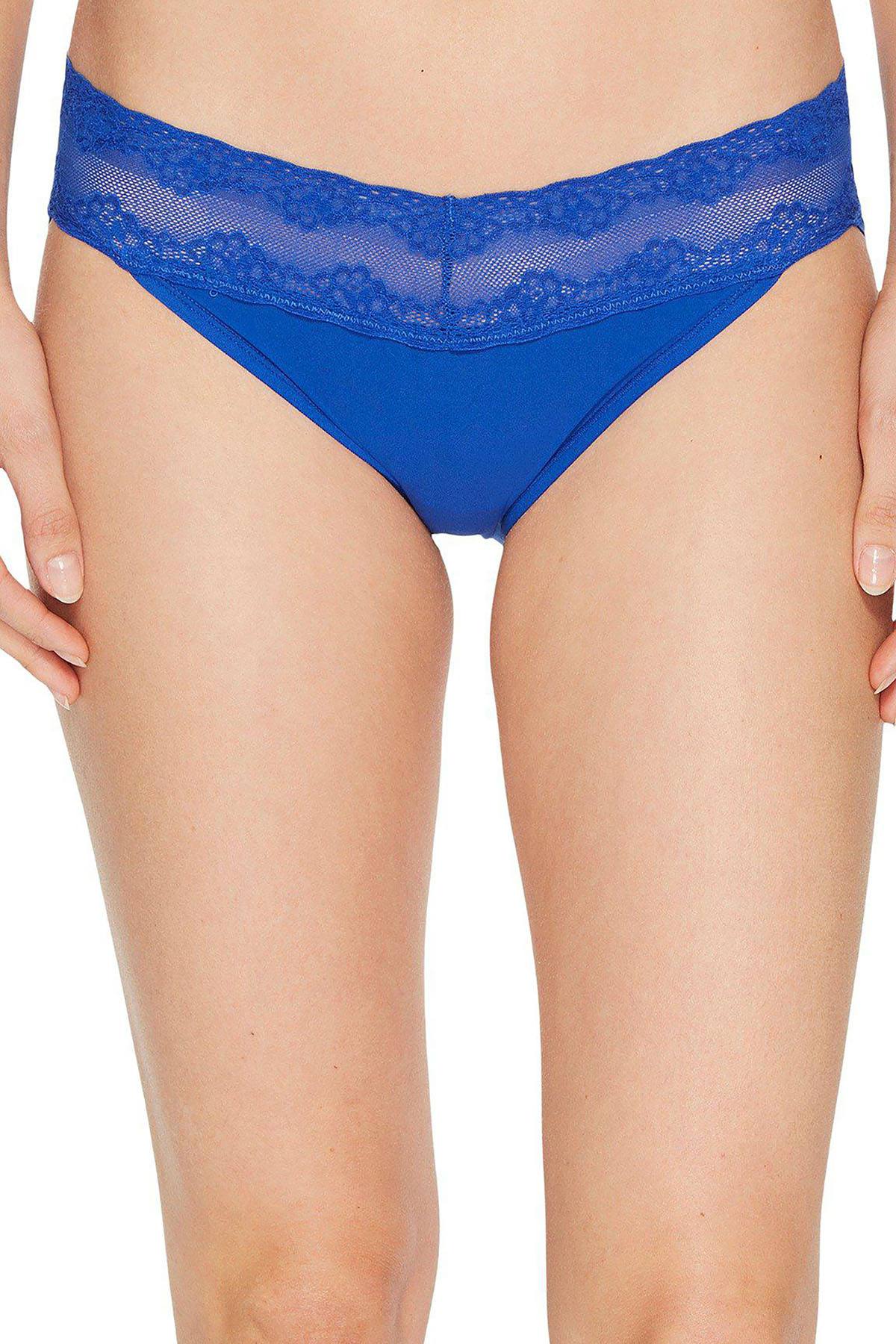 Natori Bliss Perfection Lace Waist V Kini 3 Pack in Blue/Purple/Red –  CheapUndies