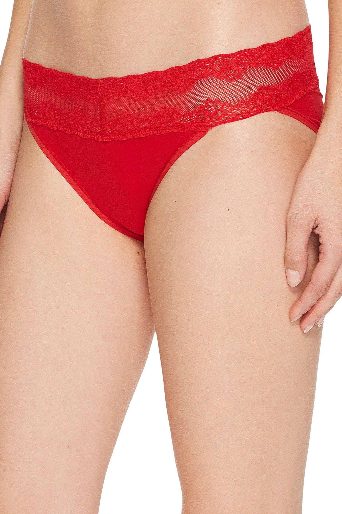 Natori Bliss Perfection Lace Waist V Kini 3 Pack in Blue/Purple/Red –  CheapUndies