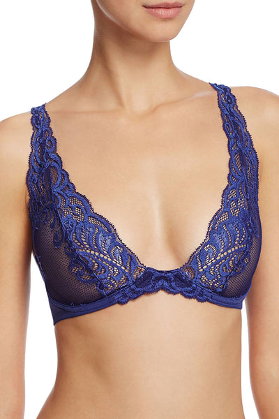 Natori Blueberry Feathers Feathers Wireless Sheer Lace Bra