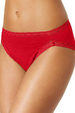 Natori Burnt-Red French-Cut Lace-Trim Brief thumbnail 1