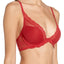 Natori Burnt Red Ravish Feathers Lace Contour Demi Bra