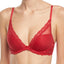 Natori Burnt Red Ravish Feathers Lace Contour Demi Bra