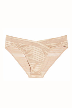 Natori Cosmetic-Beige Precision Low-Rise Stretch-Mesh Bikini Brief thumbnail 1