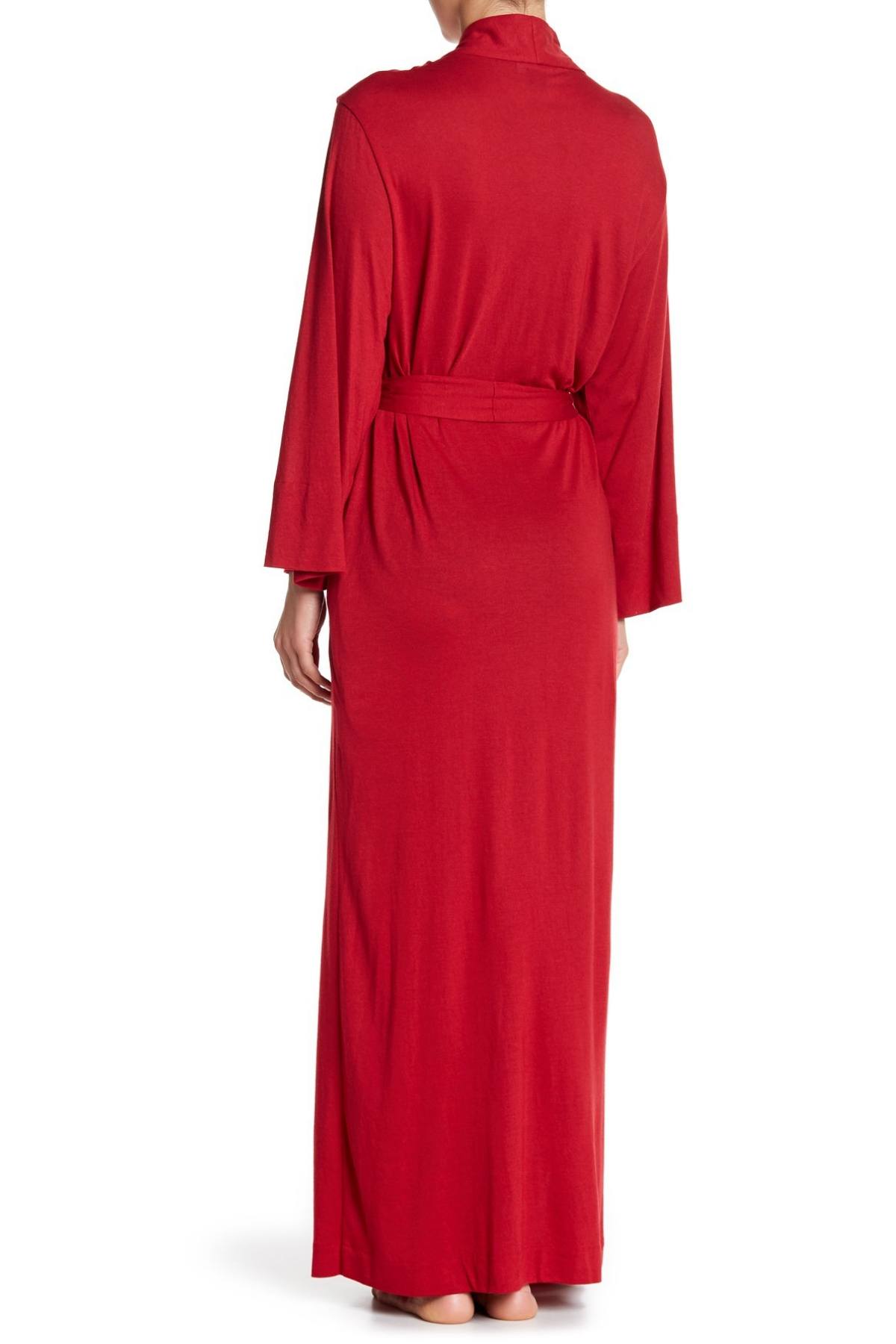 Natori Crimson-Red Shangri-La Wrap Robe