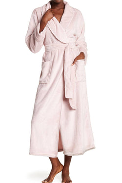 Natori Dusty-Rose Plush/Satin-Twill Robe thumbnail 3