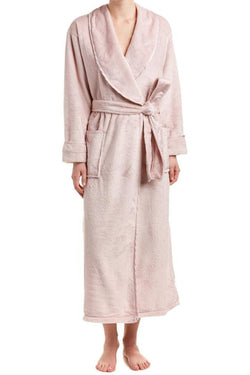 Natori Dusty-Rose Plush/Satin-Twill Robe thumbnail 1