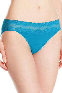 Natori Enamel-Blue Bliss Perfection Lace-Waist V-Kini thumbnail 1