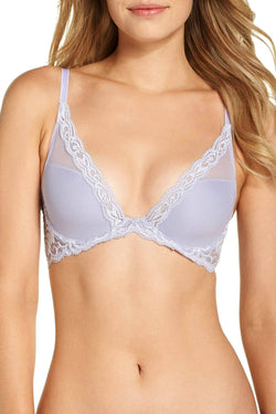 Natori Feathers Contour Plunge Bra in Purple Rose thumbnail 1