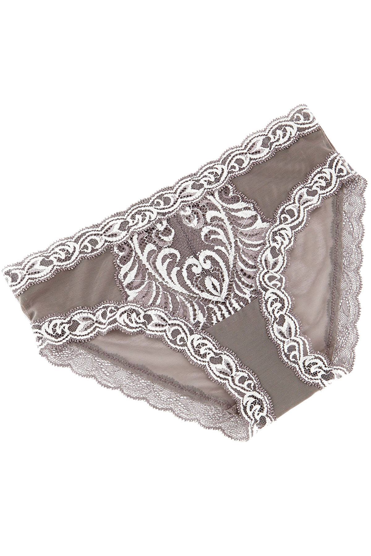 Natori Feathers Low Rise Sheer Hipster in Stormy/Princess