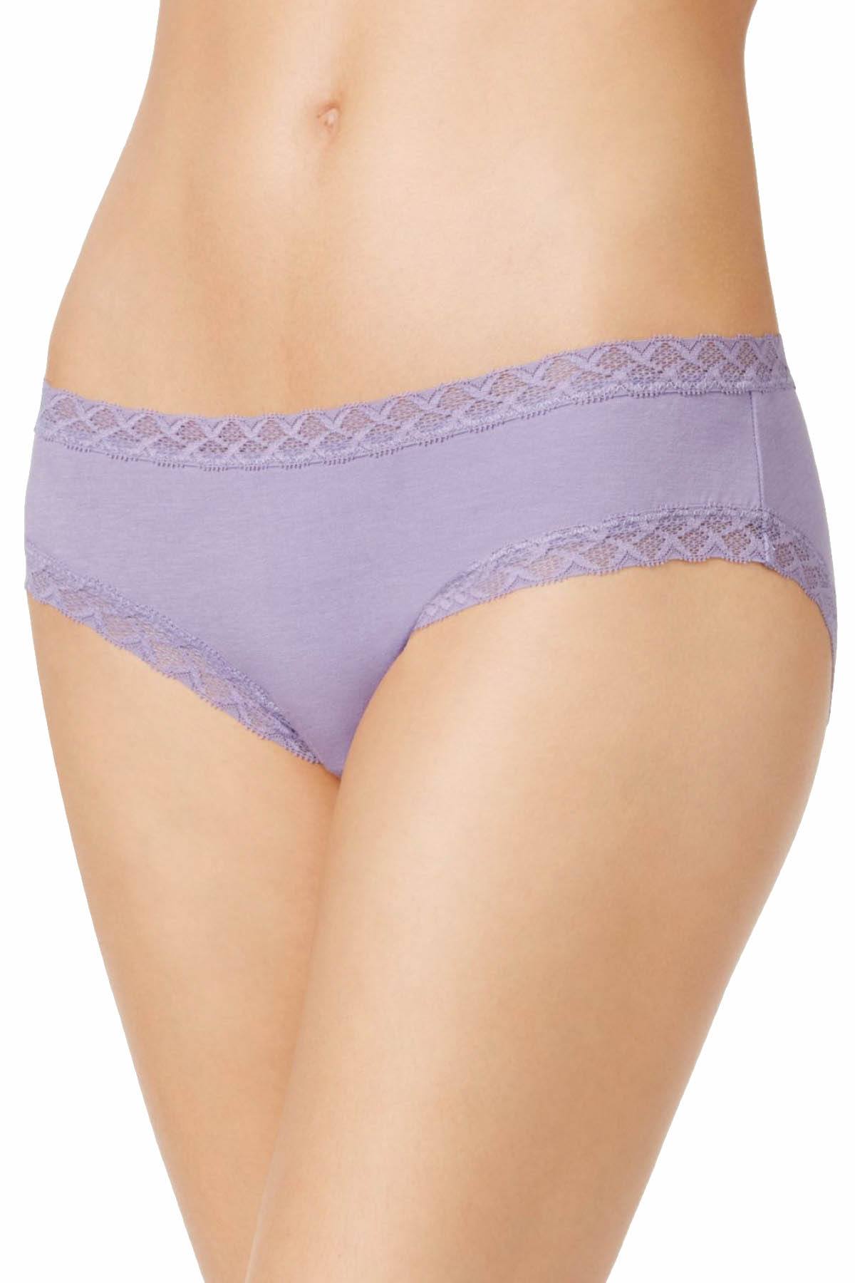 Natori Frosted-Lilac Bliss Lace-Trim Brief