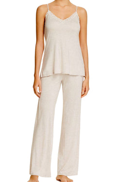 Natori Heather-Pink Feathers Knit Cami/Pant Sleep Set thumbnail 4