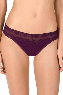 Natori Plum-Velvet Bliss Perfection Lace-Waist Thong thumbnail 3