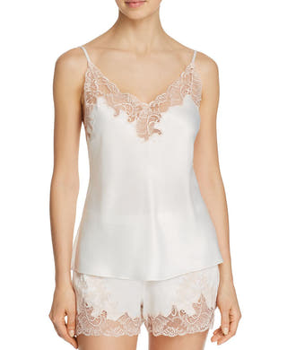 Natori Plume Bridal Satin Cami / Short PJ Set in Warm White