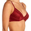 Natori Precision Contour Stretch Mesh Unlined Triangle Bra in Candy Apple Red