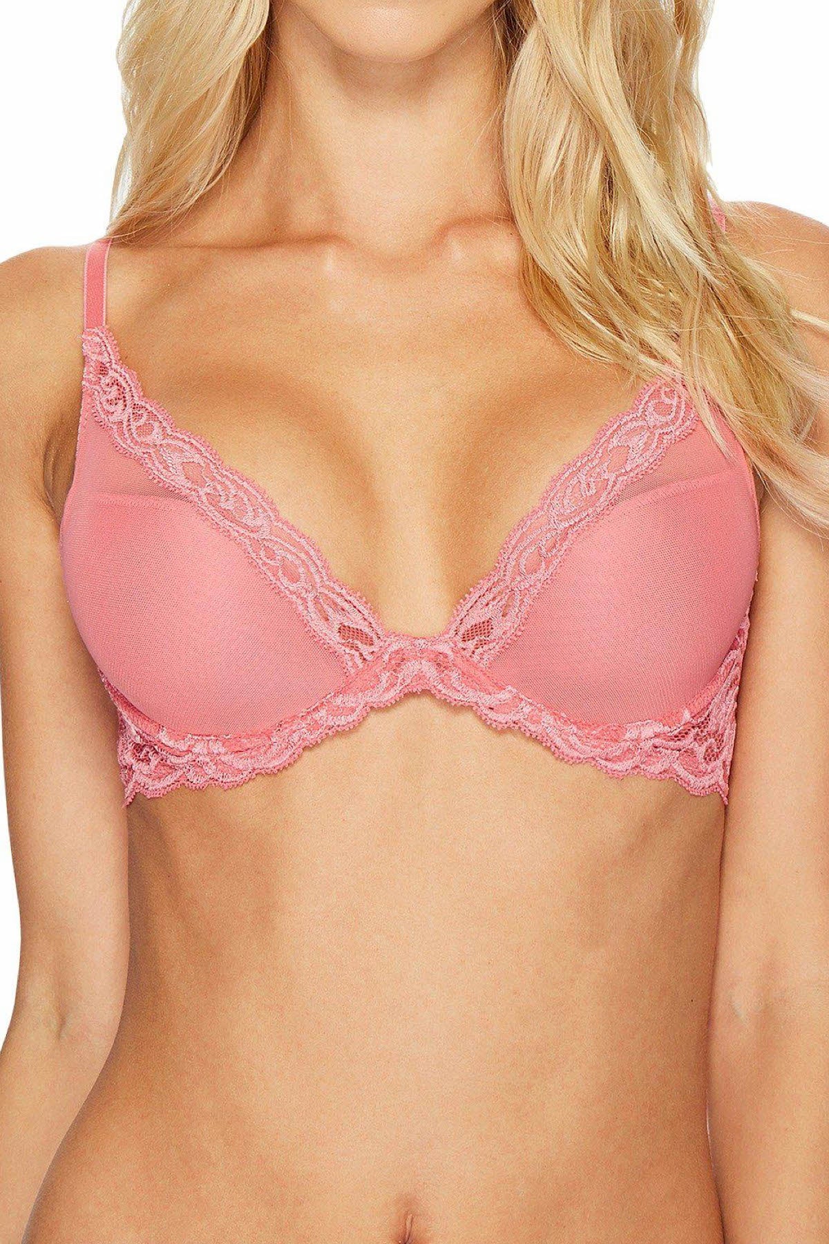 Natori Rose-Glow Feathers Contour Plunge Bra