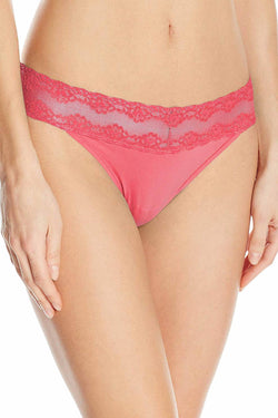 Natori Sunset-Pink Bliss Perfection Lace-Waist Thong thumbnail 2