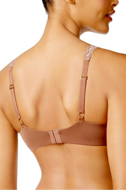 Natori Toffee-Combo Pure Luxe Embroidered-Strap Custom Coverage Contour Bra thumbnail 2