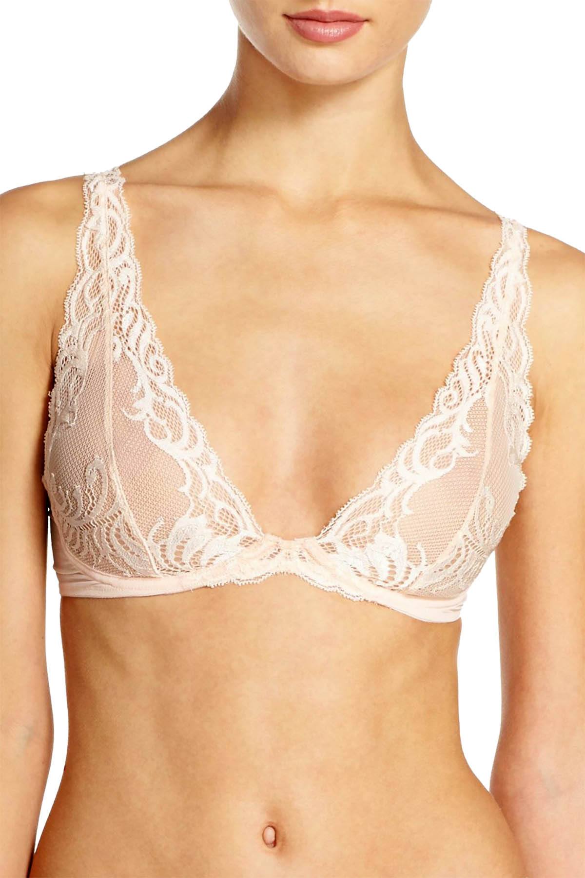 Natori Tulle/Cashmere Feathers Wireless Sheer Lace Bra