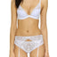 Natori White Feathers Sheer Embroidered Garter Belt