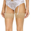 Natori White Feathers Sheer Embroidered Garter Belt