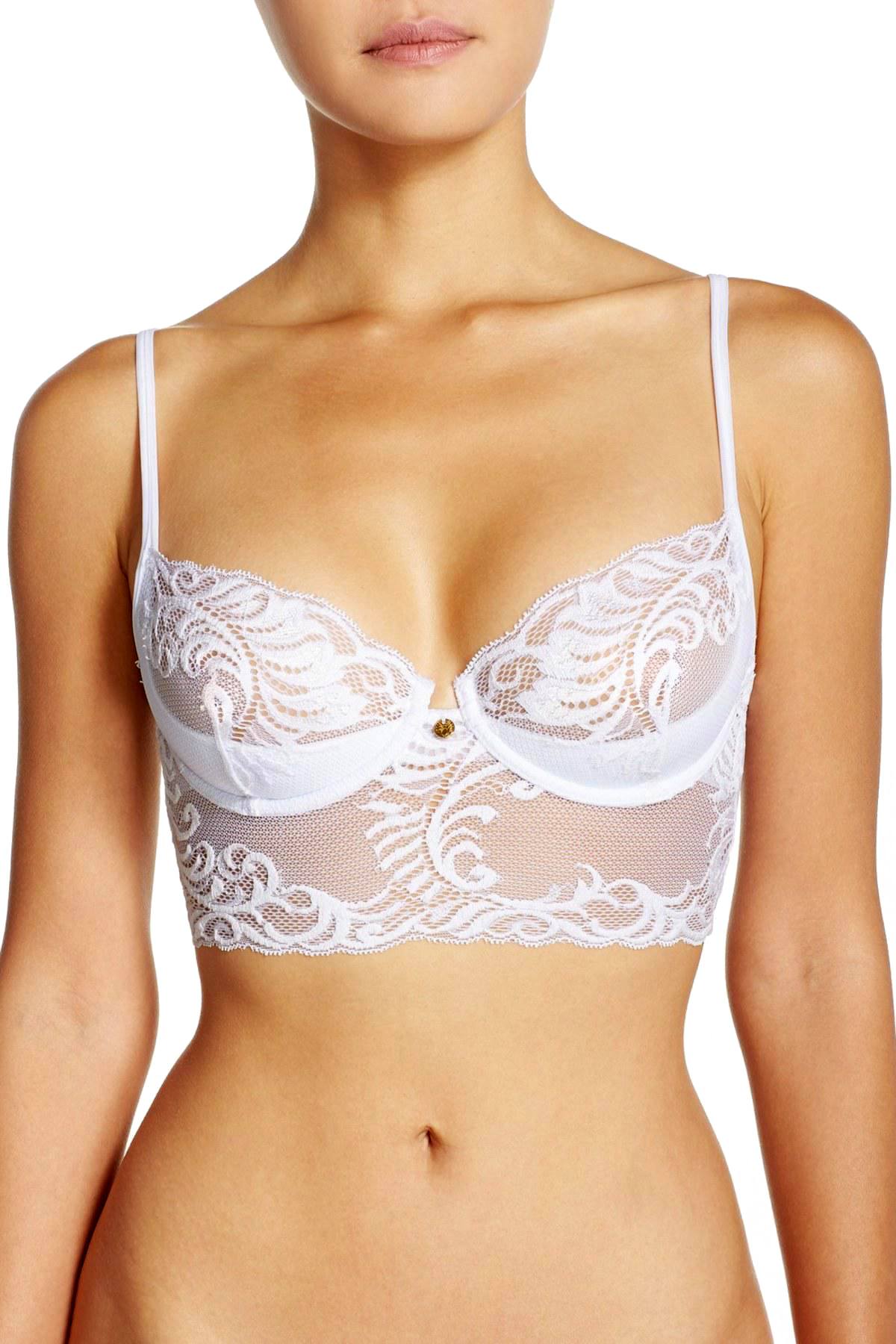 Natori White Feathers Underwire Longline Bra