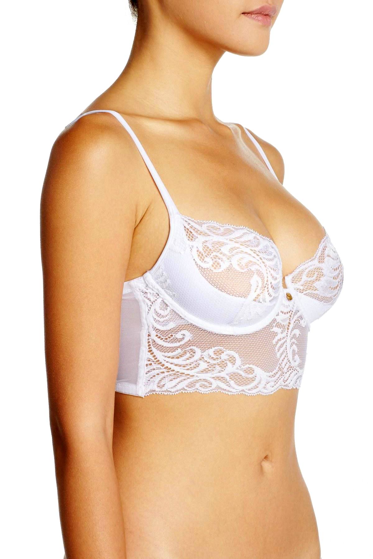 Natori White Feathers Underwire Longline Bra
