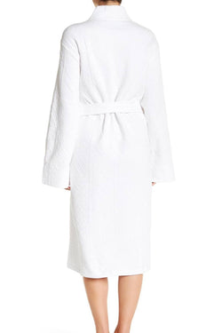 Natori White Quilted Cotton-Blend Robe thumbnail 3
