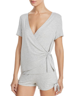 Natural Skin Sadie Wrap Top in Heather Grey thumbnail 3
