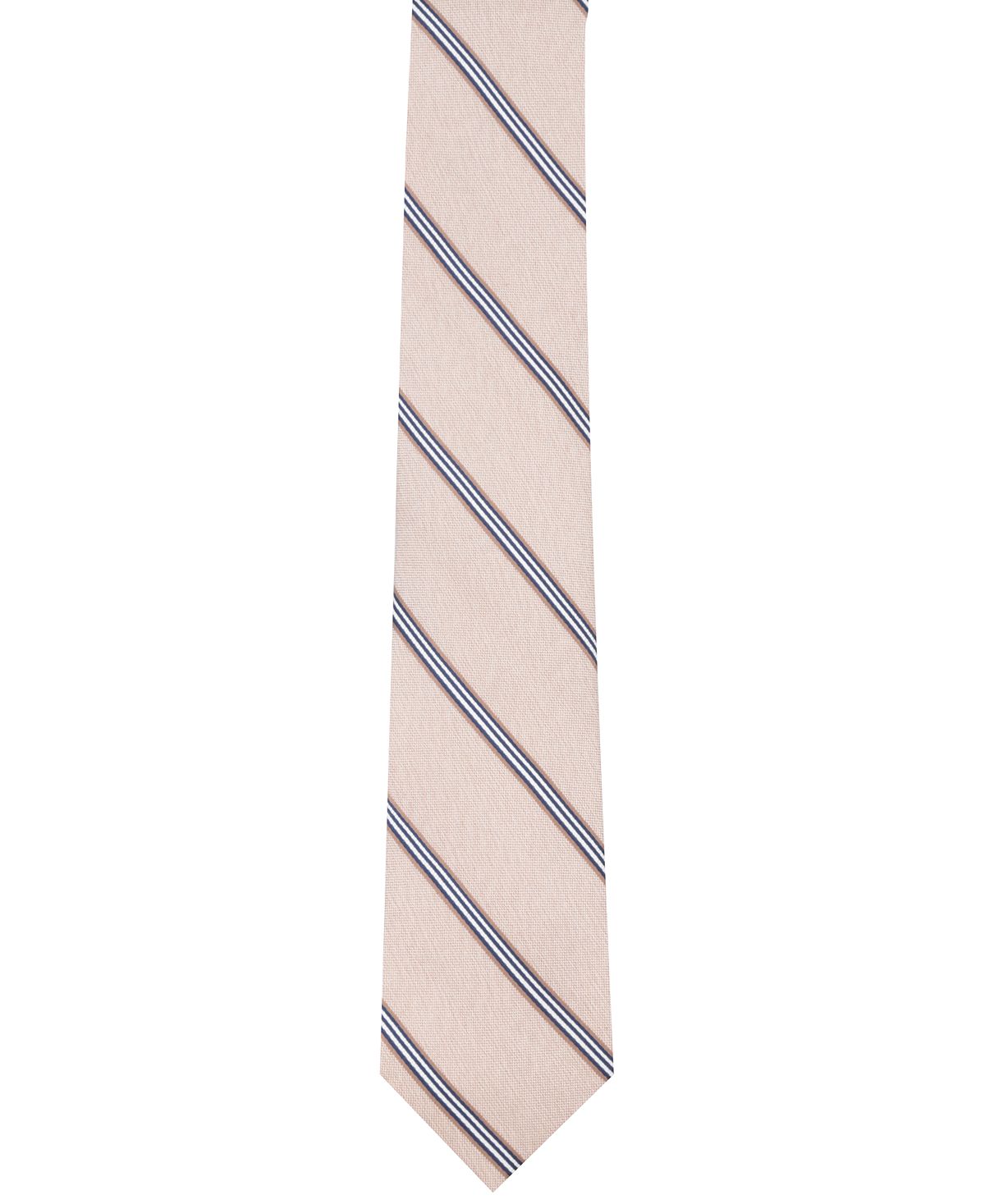 Nautica Benn Stripe Slim Silk Tie Taupe