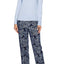 Nautica Blue/Navy Paisley-Print Knit/Flannel Pajama Set