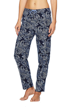 Nautica Blue/Navy Paisley-Print Knit/Flannel Pajama Set thumbnail 3