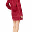 Nautica Burgundy Plush Textured Hooded Lounge Dress