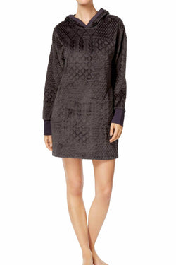 Nautica Charcoal Plush Textured Lounge Dress thumbnail 1