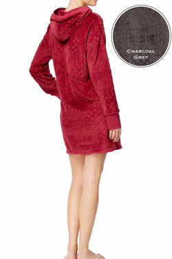 Nautica Charcoal Plush Textured Lounge Dress thumbnail 4