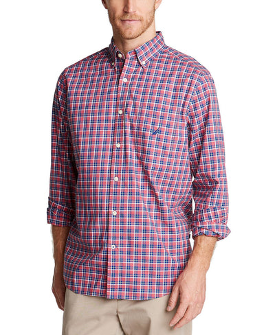 Nautica Classic-fit Blue Sail Casual Plaid Shirt  Lt/pas Red