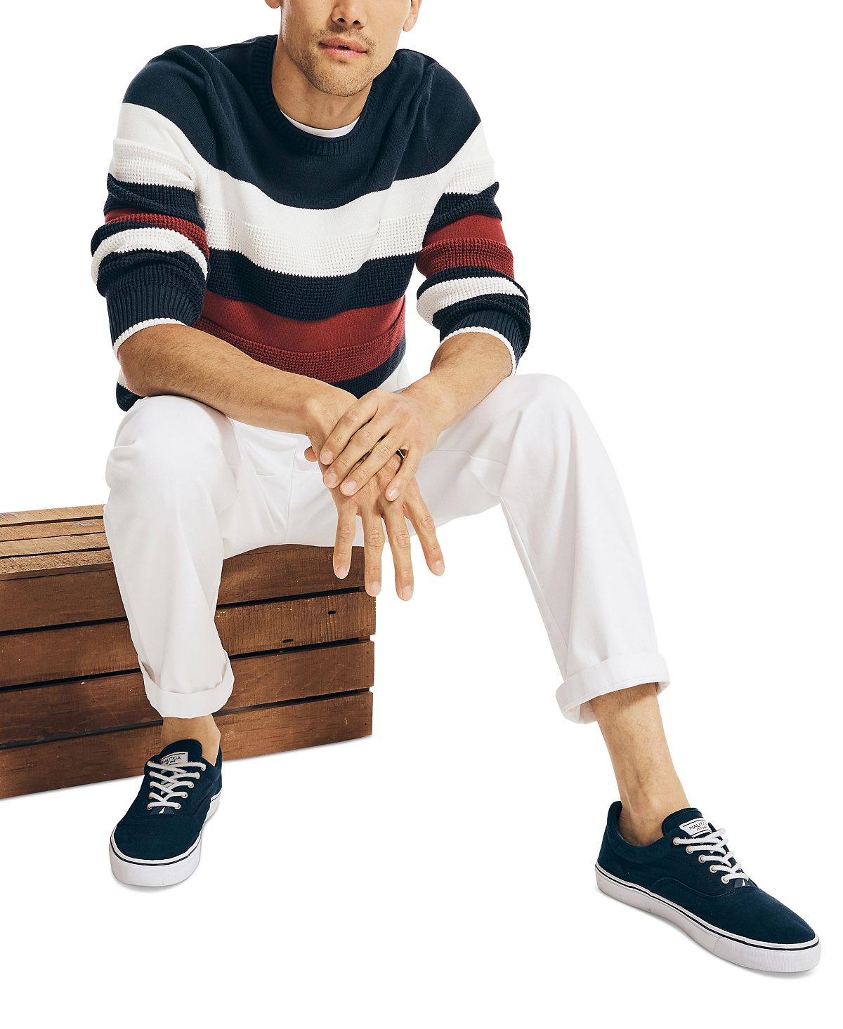 Nautica Classic-fit Textured Stripe Sweater Navy
