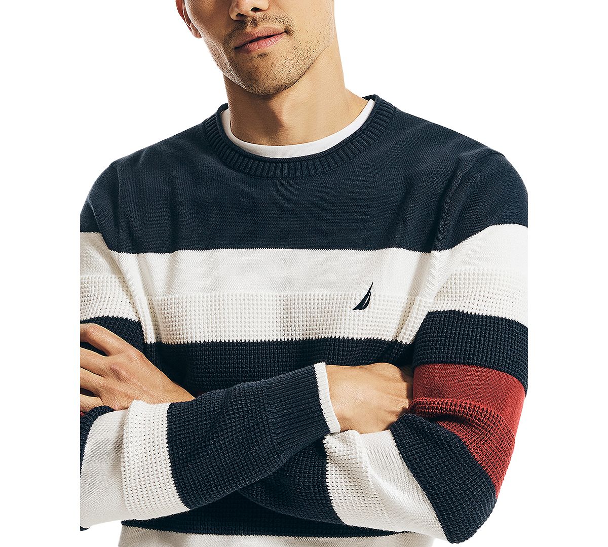 Nautica Classic-fit Textured Stripe Sweater Navy