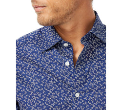 Nautica Classic-fit Tree Branch-print Shirt Blue Depths thumbnail 3
