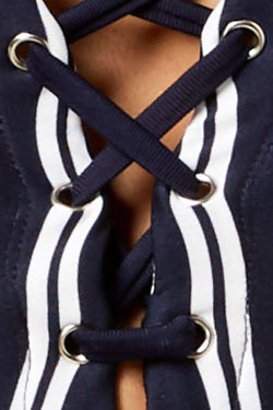 Nautica Deep-Sea Striped Lace-Up Swimsuit thumbnail 2