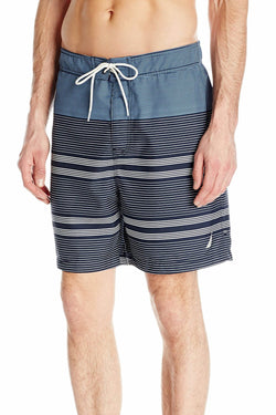 Nautica Della-Robbia-Blue Quick Dry Engineered Striped Swim Trunk thumbnail 1