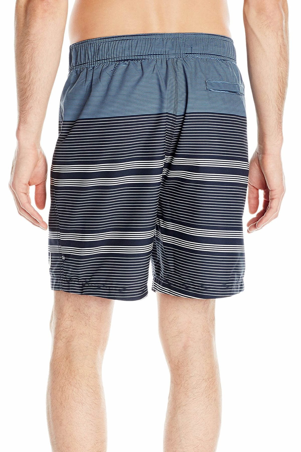 Nautica Della-Robbia-Blue Quick Dry Engineered Striped Swim Trunk