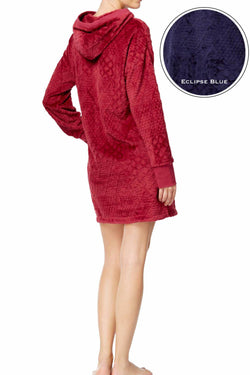 Nautica Eclipse Plush Textured Hooded Sleep Shirt thumbnail 4