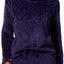 Nautica Eclipse Plush/Textured Lounge Top and Jogger Pant Set