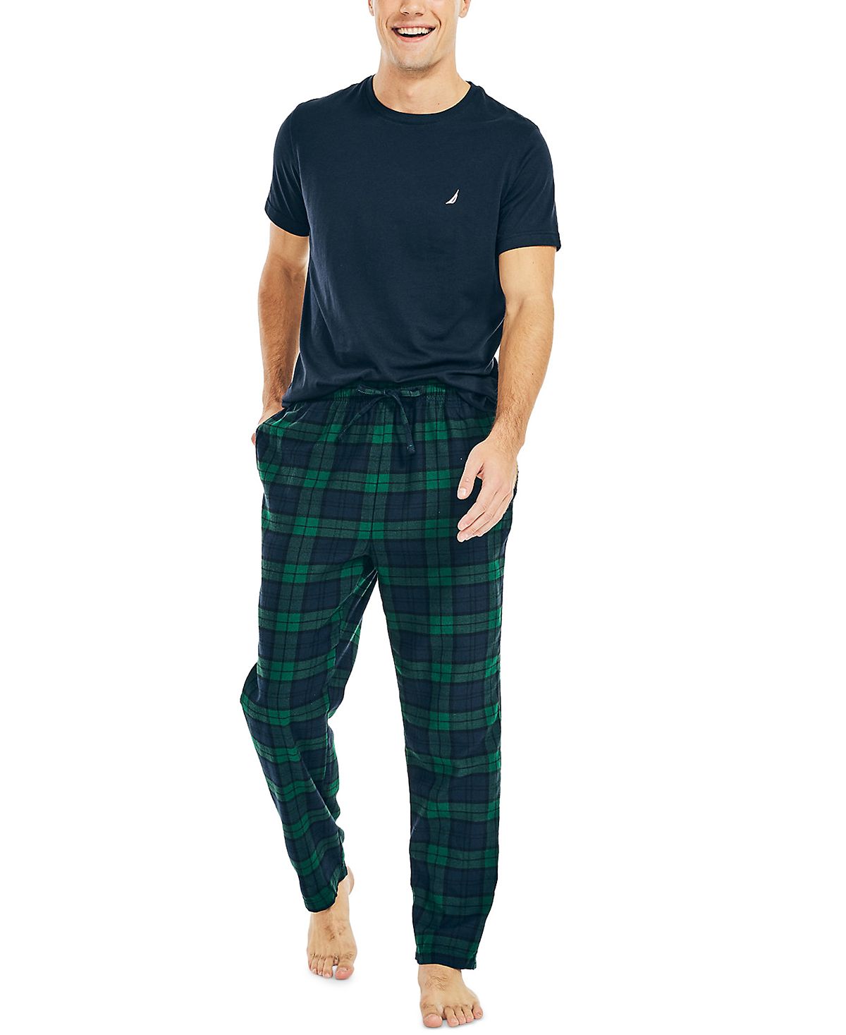 Nautica Flannel Pajama Set Navy