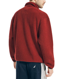 Nautica Fleece Quarter-button Pullover Deep Crimson thumbnail 4